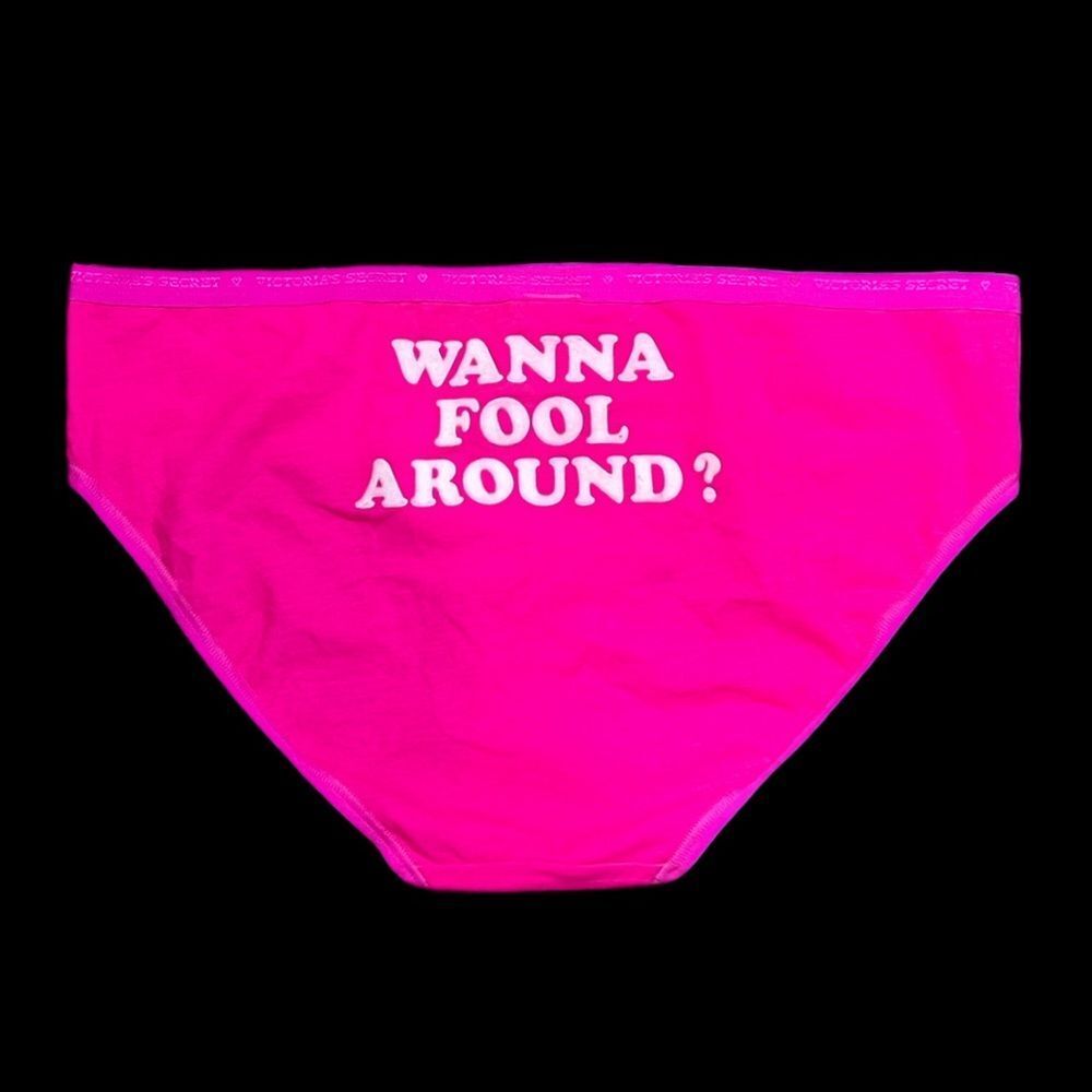Victorias Secret Cotton WANNA FOOL AROUND Print Hiphuggers Panty pink Xlarge